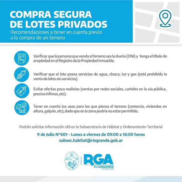 Para evitar estafas brindan recomendaciones para la compra de lotes privados (2)