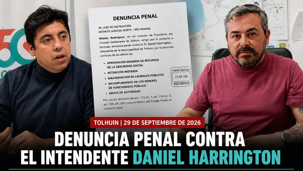 Denunciaron penalmente al intendente de Tolhuin Daniel Harrington