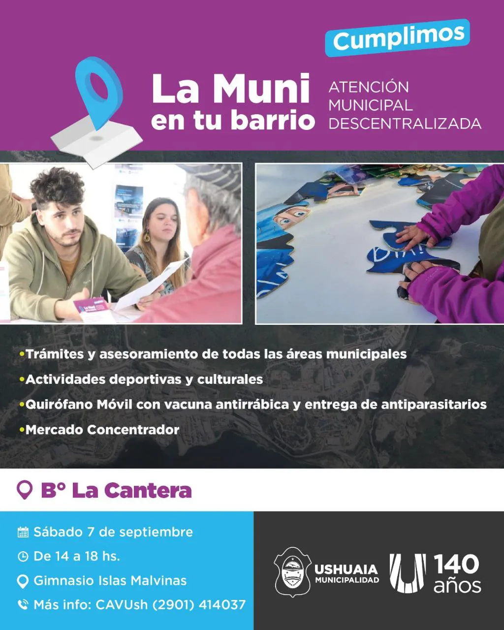Este sábado se brindará atención a vecinos en el gimnasio de La Cantera de Ushuaia 