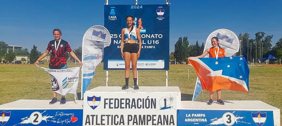 Fueguinos lograron hacer podio en el Nacional U16 de Atletismo en La Pampa (1)