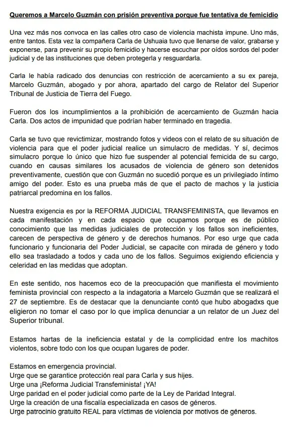 Reclamo frente al Superior Tribunal de Justicia por la detención de Marcelo Guzmán 2