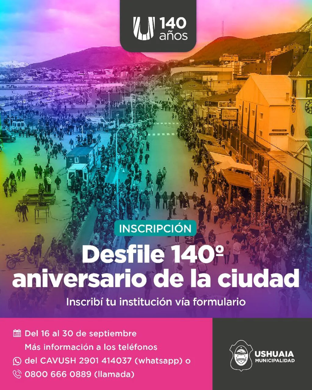 Este lunes abren inscripciones para participar del desfile por el 140° Aniversario de Ushuaia  (2)