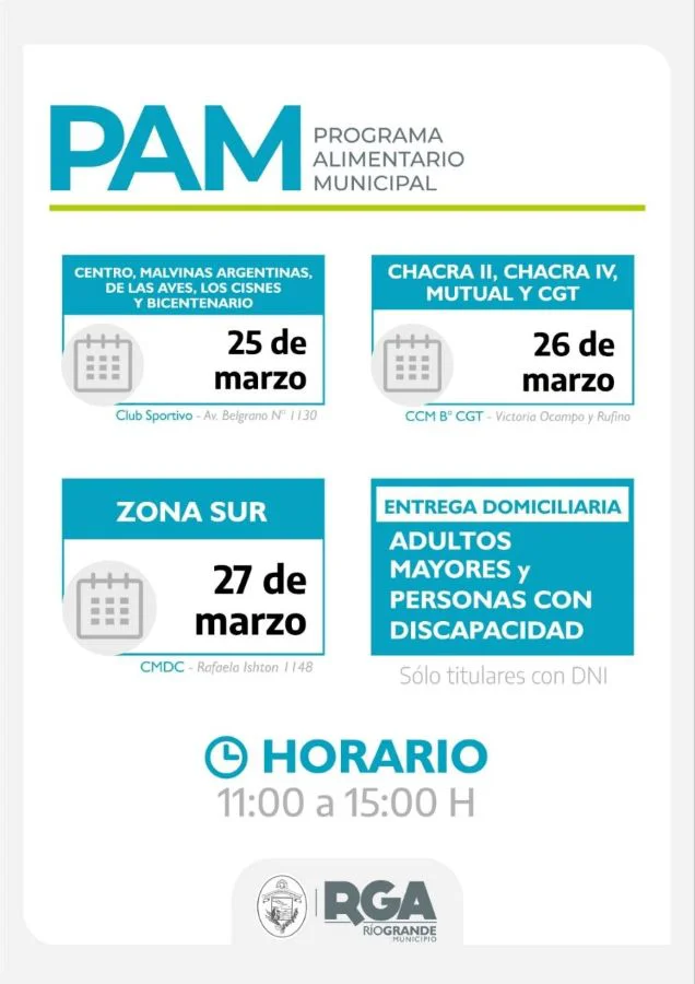 Cronograma Programa Alimentario Municipal