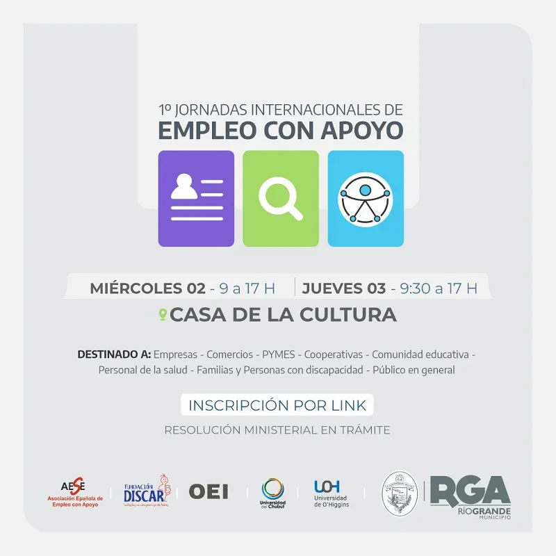En octubre se realizará la 1ª Jornada Internacional de Empleo con Apoyo (2)