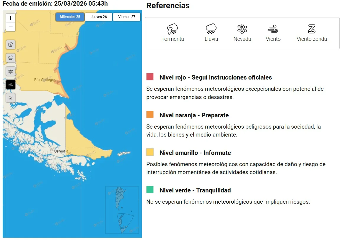 Alerta Amarilla Vientos