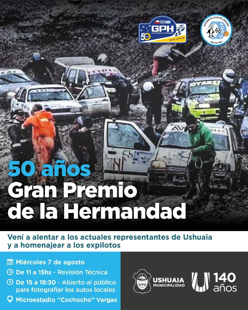 La revisión técnica en Ushuaia por el Gran Premio de la Hermandad será en el “Cochocho”
