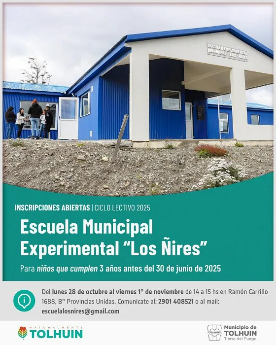 Abren las inscripciones para la Escuela Experimental Municipal “Los Ñires” de Tolhuin