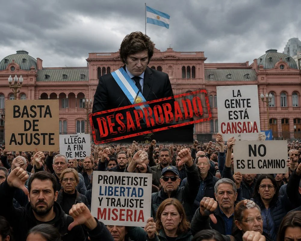Una encuesta sostiene que el 65% desaprueba a Milei y votaría por un cambio en 2027
