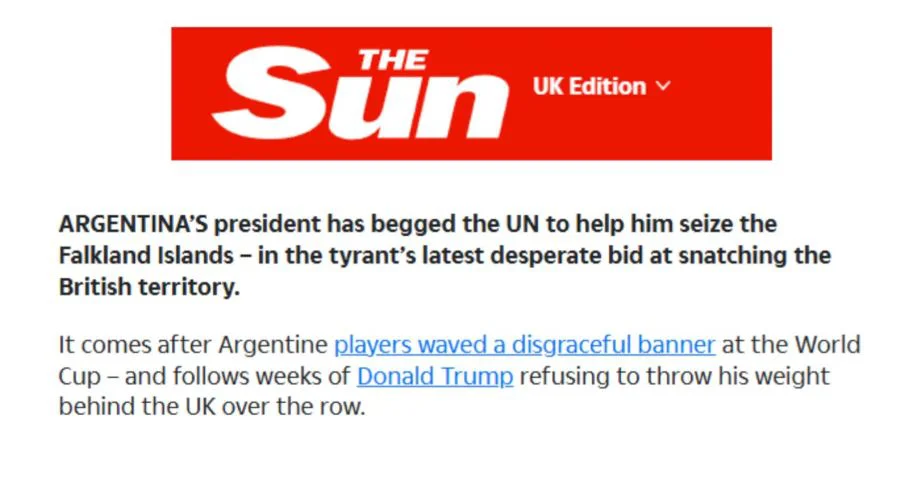 The Sun utilizó un tono más crítico