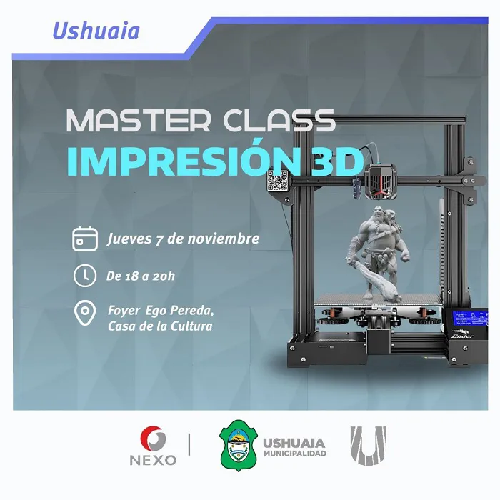 Se dictará una “Master Class de Impresión 3D” en la Casa de la Cultura de Ushuaia