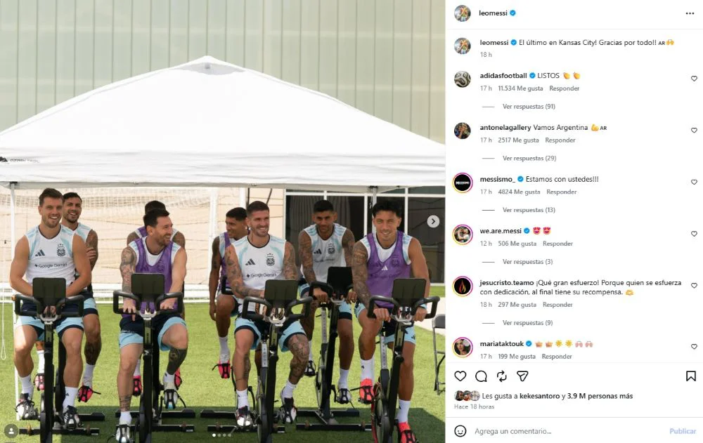 Posteo de la cuenta oficial de Lionel Messi en Instagram