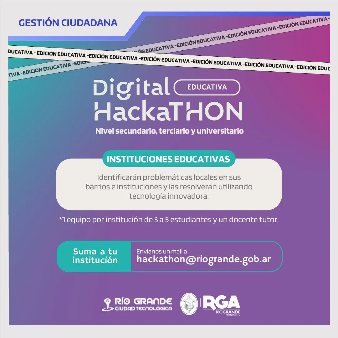 Invitan a las escuelas riograndenses a sumarte a la 3ª edición de la “Digital Hackthon”