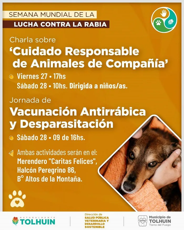 Habrá jornada de vacunación antirrábica y actividades de concientización en Tolhuin