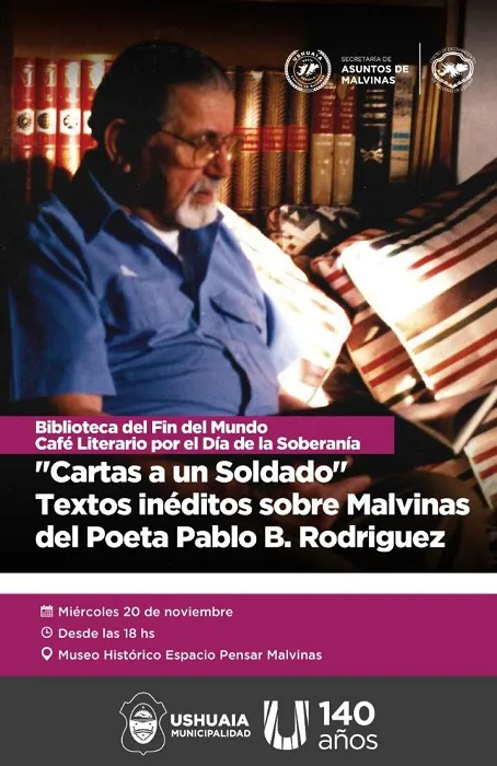 Se realizará un café literario del poeta Pablo Rodríguez sobre Malvinas en Ushuaia (2)