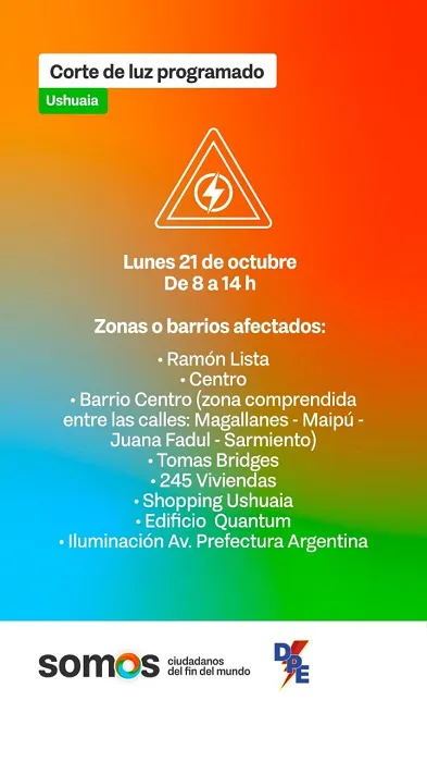 Habrá cortes de energía programados en Ushuaia por trabajos en el Centro Torelli (4)