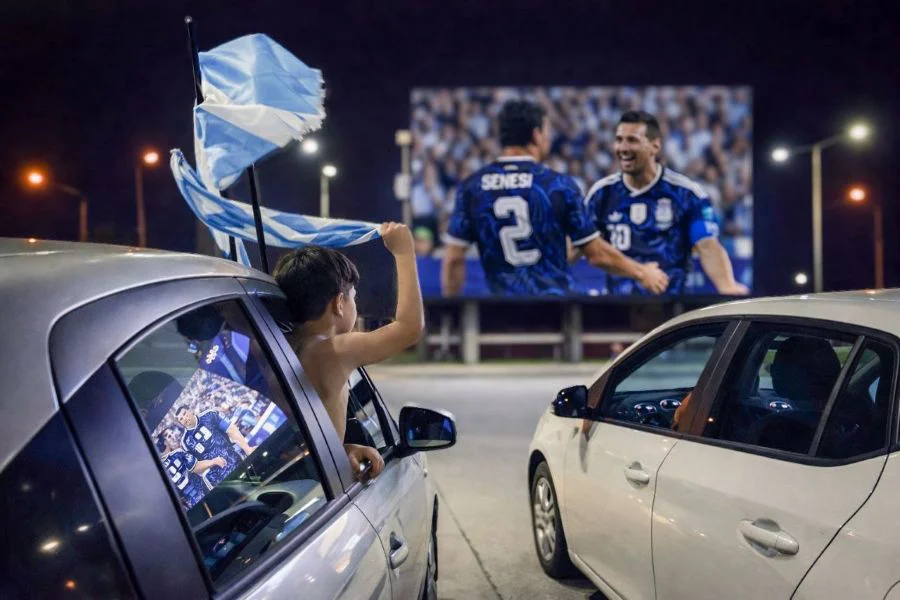 El Parque de los 100 Años vuelve a vestirse de celeste y blanco apoyando la selección