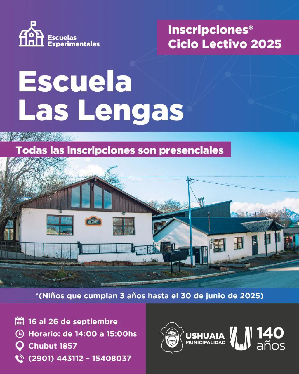 La Escuela Experimental “Las Lengas” abre inscripciones para el ciclo lectivo 2025