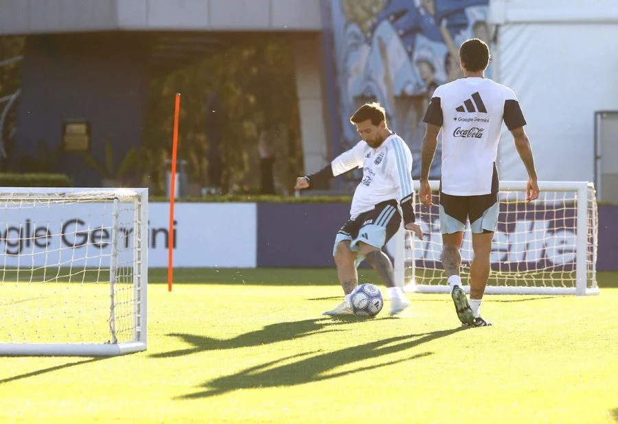 Lionel Messi entrenó por última vez con la selección argentina